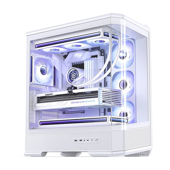 Jonsbo D400 Caja de PC Midi Tower ATX con Vidrio Templado - Blanco