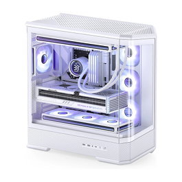 Jonsbo D400 Caja de PC Midi Tower ATX con Vidrio Templado - Blanco
