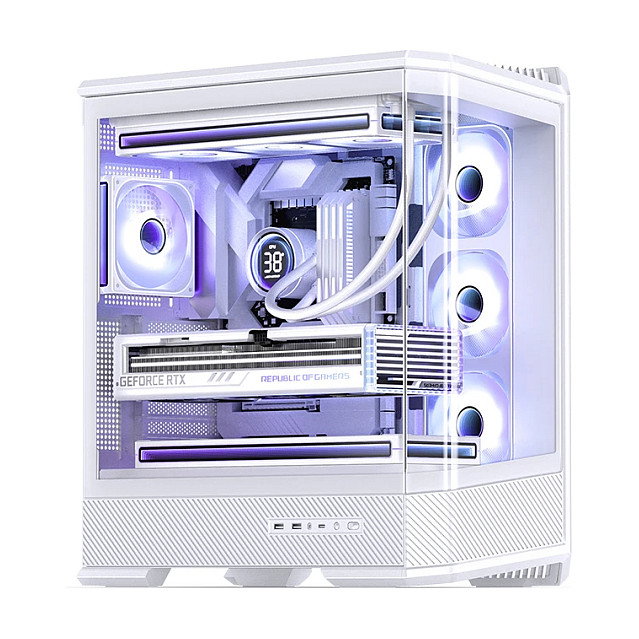 Jonsbo D400 Caja de PC Midi Tower ATX con Vidrio Templado - Blanco