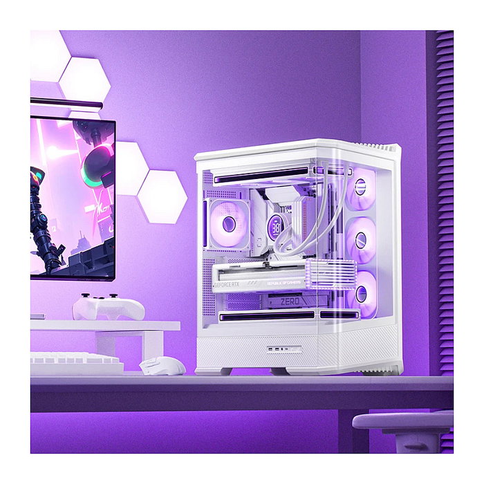 Jonsbo D400 Caja de PC Midi Tower ATX con Vidrio Templado - Blanco
