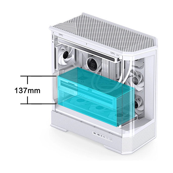 Jonsbo D400 Caja de PC Midi Tower ATX con Vidrio Templado - Blanco