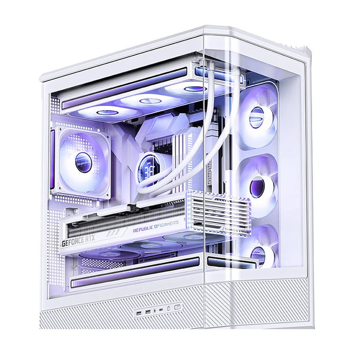 Jonsbo D400 Caja de PC Midi Tower ATX con Vidrio Templado - Blanco
