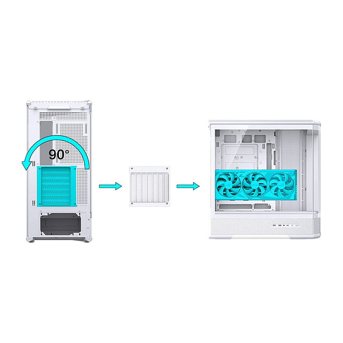 Jonsbo D400 Caja de PC Midi Tower ATX con Vidrio Templado - Blanco