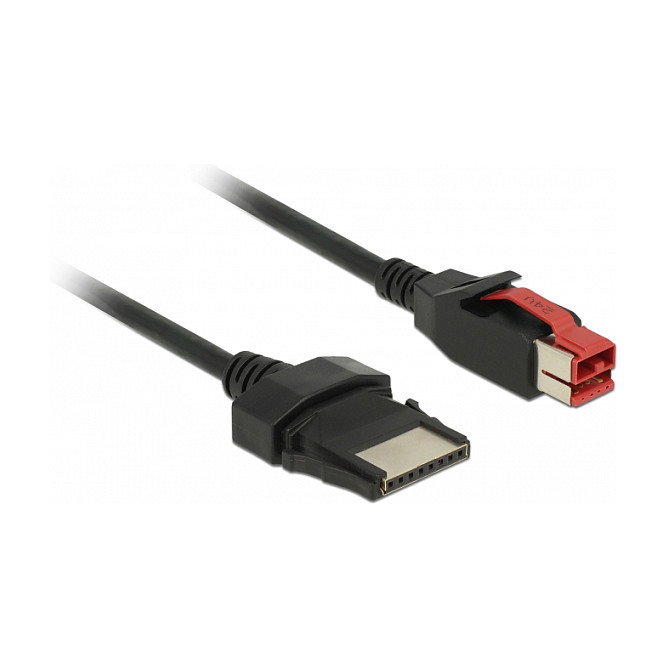 Delock 85477 Cable PoweredUSB 24 V a 8 Pines 1 m Negro para Impresoras POS y Terminales