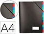 Liderpapel Carpeta Clasificadora Polipropileno Negro 12 Departamentos Portafirmas DIN A4