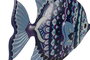 DKD Home Decor Decoración Pared Mediterráneo Azul Naranja Pez Metal 30.5 x 26 x 1 cm (6 Unidades)