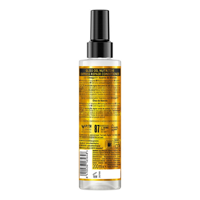 Schwarzkopf Mass Market GLISS Oil Nutritive Acondicionador Spray Refurbished Schwarzkopf Mass Market GLISS Oil Nutritive Acondicionador Spray Refurbished