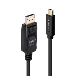 Lindy 43502 Adaptador Cable Vídeo USB-C a DisplayPort 3m Negro - Macho a Macho - 4K 60Hz 21.6Gbit/s