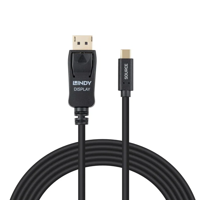 Lindy 43502 Adaptador Cable Vídeo USB-C a DisplayPort 3m Negro - Macho a Macho - 4K 60Hz 21.6Gbit/s