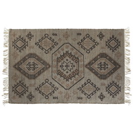 DKD Home Decor Alfombra Carpet kilm 1 Marron Yute y Algodon Tejido a mano 200 x 300 cm