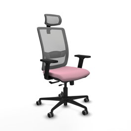 PIQUERAS Y CRESPO Silla de oficina Haches Rosa y Gris
