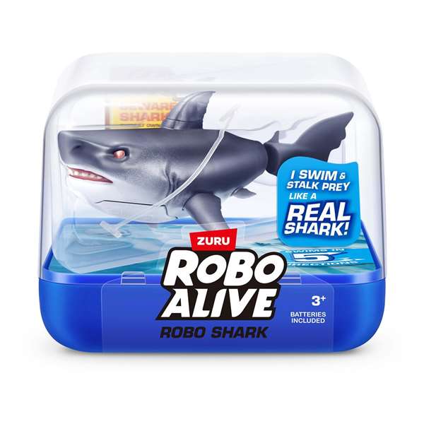 JugaToys Figura Tiburón Robo Alive, Nada en Diferentes Direcciones, 7x9x9 cm, Juguete con Pilas Incluidas para Niños 3+