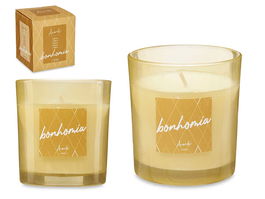 Acorde Vela Vaso 120 g Ámbar Vidrio y Cera Amarillo 7x7x8 cm (Set de 12)