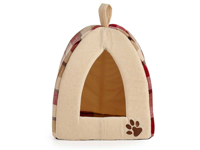 MASCOW Gatera para Mascota de Tela con Cuadros Surtidos 33x45x33cm (Azul, Rojo) (Set de 6)
