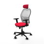 PIQUERAS Y CRESPO Silla de oficina Jorquera con mecanismo Sincro/Traslack, Rojo y Blanco