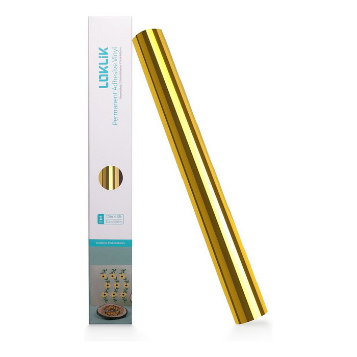 LOKLiK Europe LOKLiK Permanent Klebefolie Vinyl Spiegelnd-Metallic - Gold - 30,5 x 180 cm