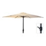 Basics Parasol de Jardín Ø300 x 248 cm, Tejido UPF+30 180g/m², Apertura por Manivela, Color Crema, Mástil Aluminio Antracita Ø48mm