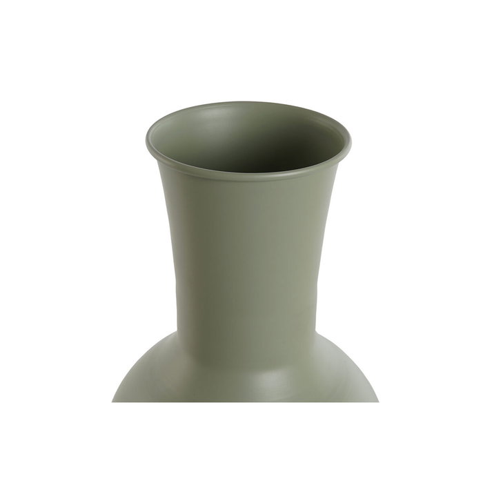 DKD Home Decor Set de 2 Jarrones de Metal en Colores Crema y Verde