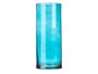 Giftdecor Jarrón de Cristal Cilíndrico Turquesa 12x30cm
