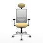 PIQUERAS Y CRESPO Silla de oficina Zulema con mecanismo Sincro, Crema y Blanco