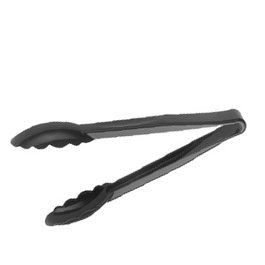 Dbmark Pinza Festoneada Negra Polic - Pinza de Servir de Acero Inoxidable, 23 cm