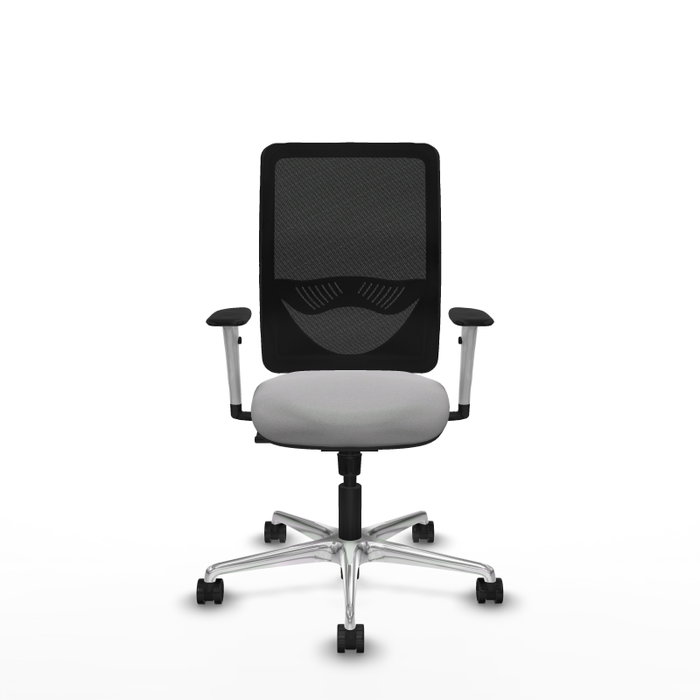 PIQUERAS Y CRESPO Silla de oficina Zulema con mecanismo Sincro, Gris claro y Negro