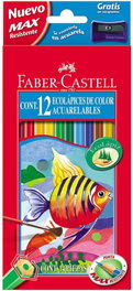 Faber-Castell Estuche de 12 Lápices Acuarelables + Pincel