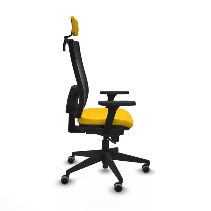 PIQUERAS Y CRESPO Silla de oficina Horna con mecanismo Sincro, Amarillo y Negro PIQUERAS Y CRESPO Silla de oficina Horna con mecanismo Sincro, Amarillo y Negro