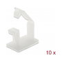 DeLOCK 60250 Portacables con Clip de Bloqueo Autoadhesivo, 10 Piezas, Blanco