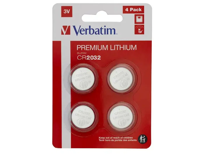 Verbatim Pack de 4 Pilas de Litio CR2032 3V Verbatim Pack de 4 Pilas de Litio CR2032 3V