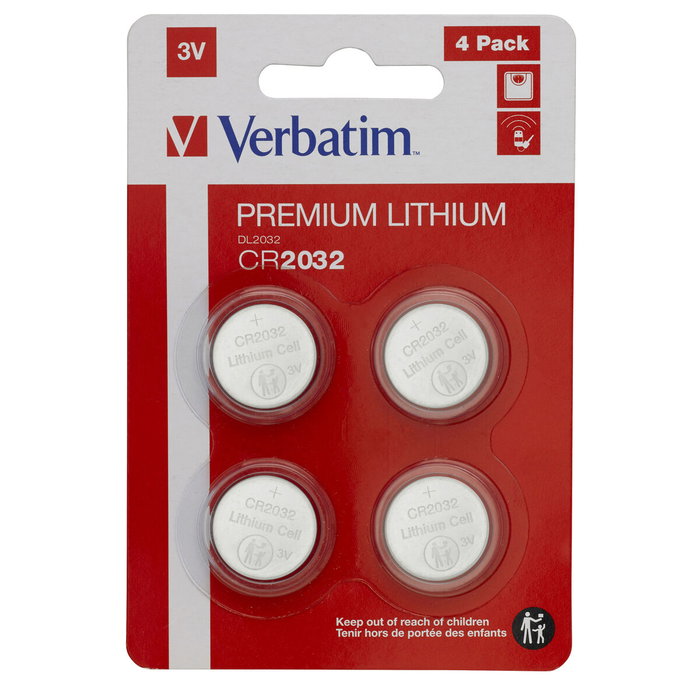 Verbatim Pack de 4 Pilas de Litio CR2032 3V Verbatim Pack de 4 Pilas de Litio CR2032 3V