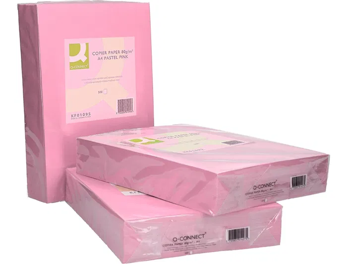 Q-connect Papel Color DIN A4 80 gr Rosa Paquete 500 Hojas Q-connect Papel Color DIN A4 80 gr Rosa Paquete 500 Hojas