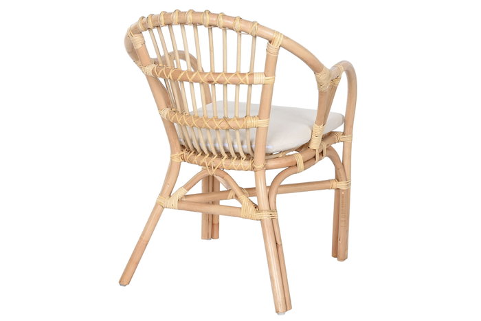 DKD Home Decor Set de Mesa y 2 Sillones con Cojín de Ratán DKD Home Decor Set de Mesa y 2 Sillones con Cojín de Ratán