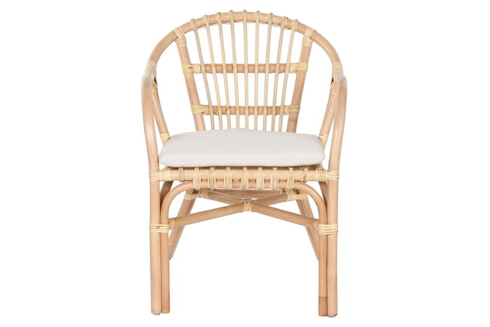 DKD Home Decor Set de Mesa y 2 Sillones con Cojín de Ratán DKD Home Decor Set de Mesa y 2 Sillones con Cojín de Ratán
