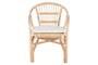 DKD Home Decor Set de Mesa y 2 Sillones con Cojín de Ratán