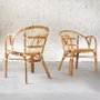 DKD Home Decor Set de Mesa y 2 Sillones con Cojín de Ratán