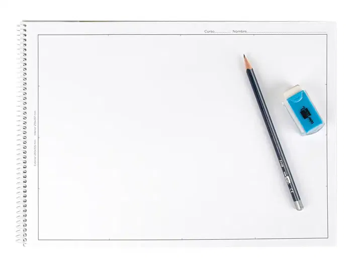 Liderpapel Bloc Dibujo Lineal Espiral 460x325 mm 20 Hojas 180 gr/m2 con Recuadro Perforado
