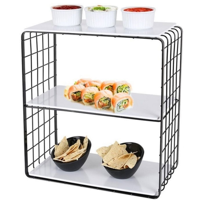 Viejo Valle Soporte Negro Doble Comp. GN 1/3 37x34x1 cm