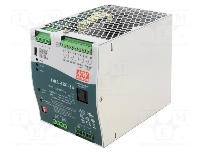 MEAN WELL DRS-480-36 Alimentador Buffer 480W 36VDC 10,2A MEAN WELL DRS-480-36 Alimentador Buffer 480W 36VDC 10,2A