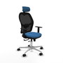 PIQUERAS Y CRESPO Silla de oficina Jorquera con mecanismo Sincro/Traslack, Azul claro
