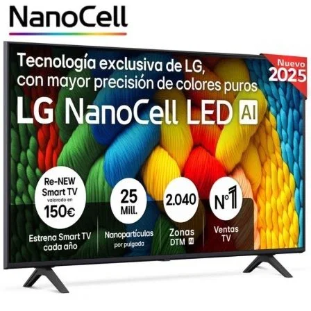 LG Televisor 55NANO80A6B 55" 4K UHD Smart TV NanoCell AI NANO80 webOS 25 LG Televisor 55NANO80A6B 55" 4K UHD Smart TV NanoCell AI NANO80 webOS 25