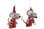 DKD Home Decor Figura de Poliéster 26x20x18 cm, Surtido de 2 piezas en Rojo y Gris