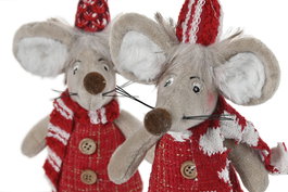 DKD Home Decor Figura Navidad Tradicional Rojo Gris 20 x 18 x 26 cm (12 Unidades)