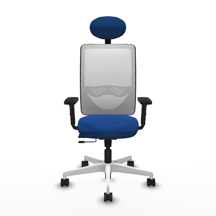 PIQUERAS Y CRESPO Silla de oficina Zulema con mecanismo Sincro/Traslack, Azul y Blanco