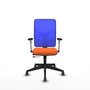 PIQUERAS Y CRESPO Silla de oficina Motilla con mecanismo Sincro/Traslack, asiento naranja y respaldo azul