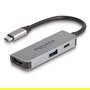 DeLOCK Adaptador USB Type-C a HDMI 4K 60 Hz 61063 con Puerto USB-A, USB-C PD 95W, Aluminio, HDR, Plug & Play