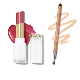Revlon Mass Market DUO GLASS SHINE + MULTILINER 2 pzas - Bálsamo Labial Hidratante con 41% más Hidratación y Perfilador - Acabado Translúcido Brillo - #rose high