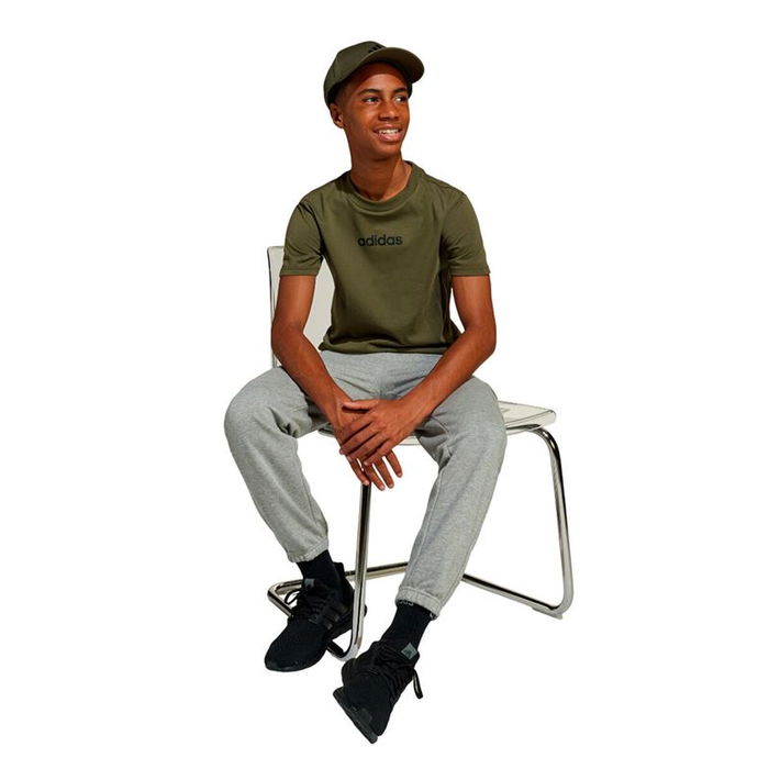 Camiseta de Manga Corta Infantil Adidas Lin 160 Negro Caqui S