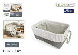 Inde Cesta de Almacenaje Rectangular para Organización - 31.9 cm Largo x 21.7 cm Ancho x 6 cm Alto (12 Unidades)