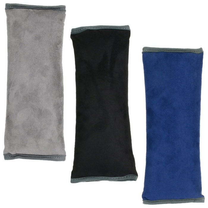 Jet Lag Cojín Protector Cinturón Coche, Protege el Cuello, Gris/Azul/Negro, Lavable